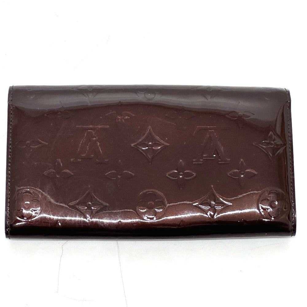 Louis Vuitton Long Purse M90152 Vernis Portefeuille Monogram Brown Wallet Case