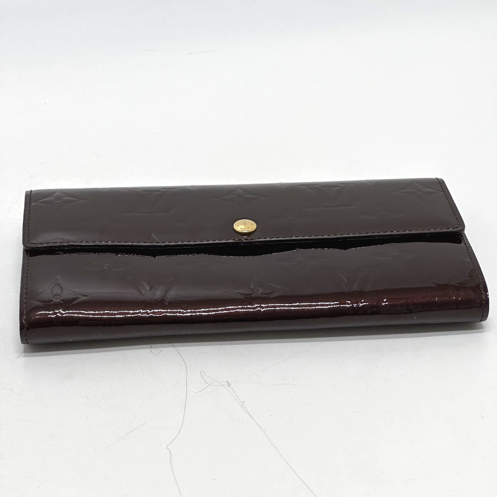 Louis Vuitton Long Purse M90152 Vernis Portefeuille Monogram Brown Wallet Case