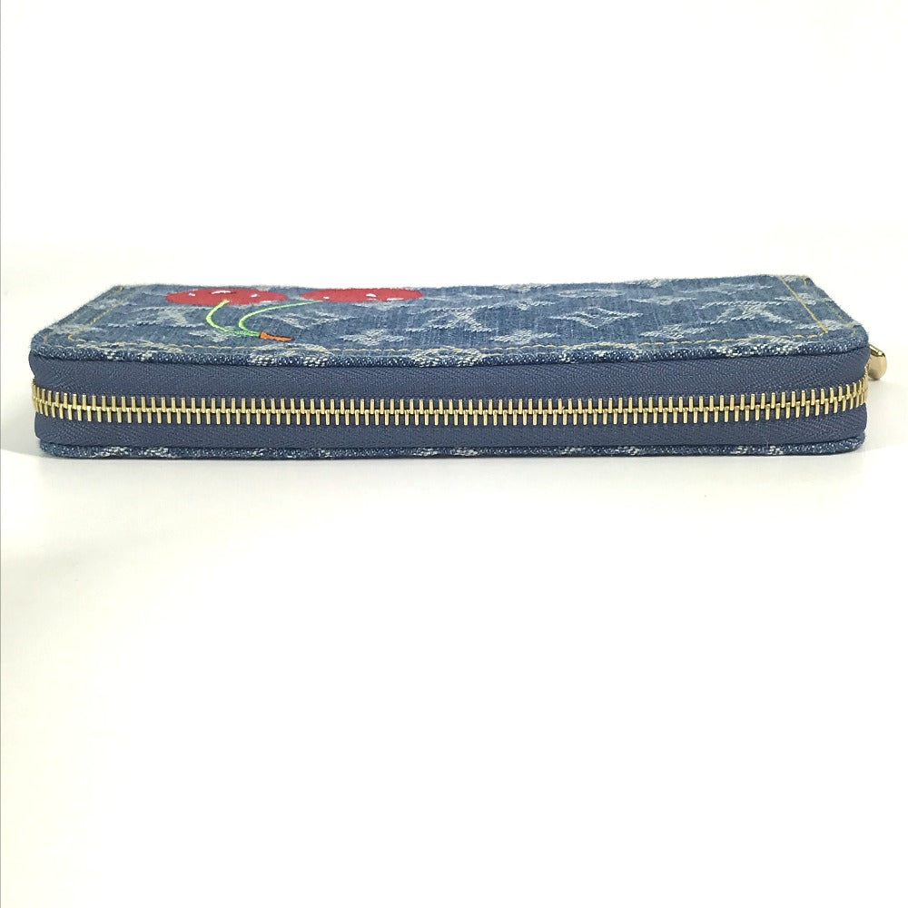 Louis Vuitton Long Purse M23161 Cherry Takashi Monogram Denim Blue Wallet Case