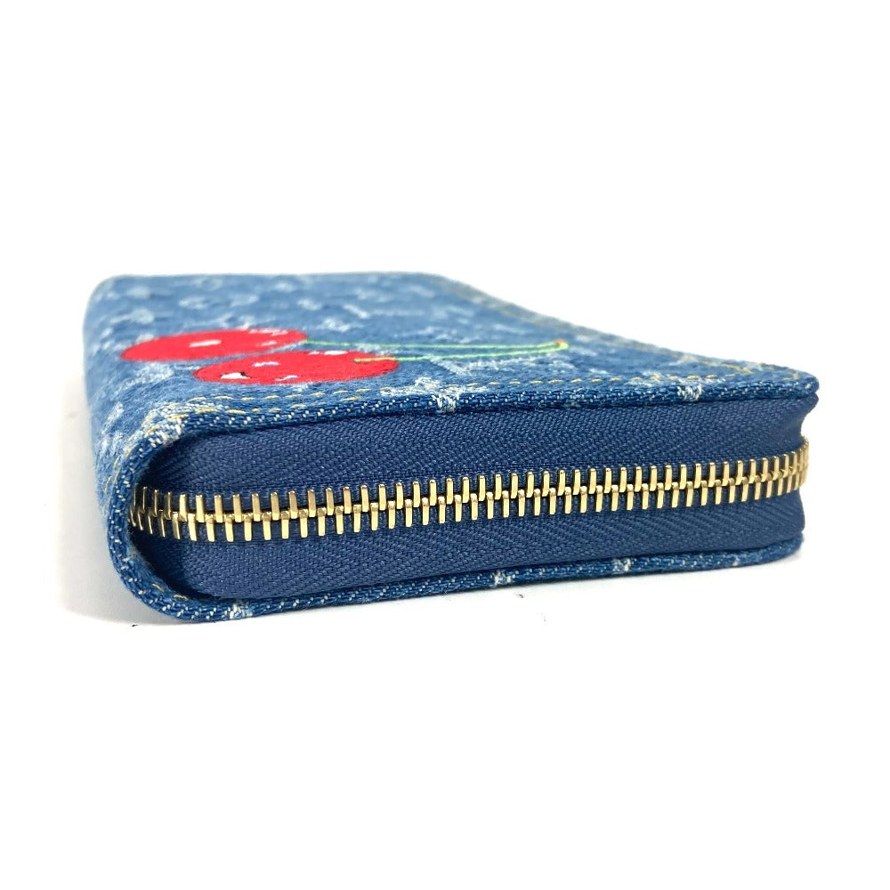 Louis Vuitton Long Purse M23161 Cherry Takashi Monogram Denim Blue Wallet Case 40