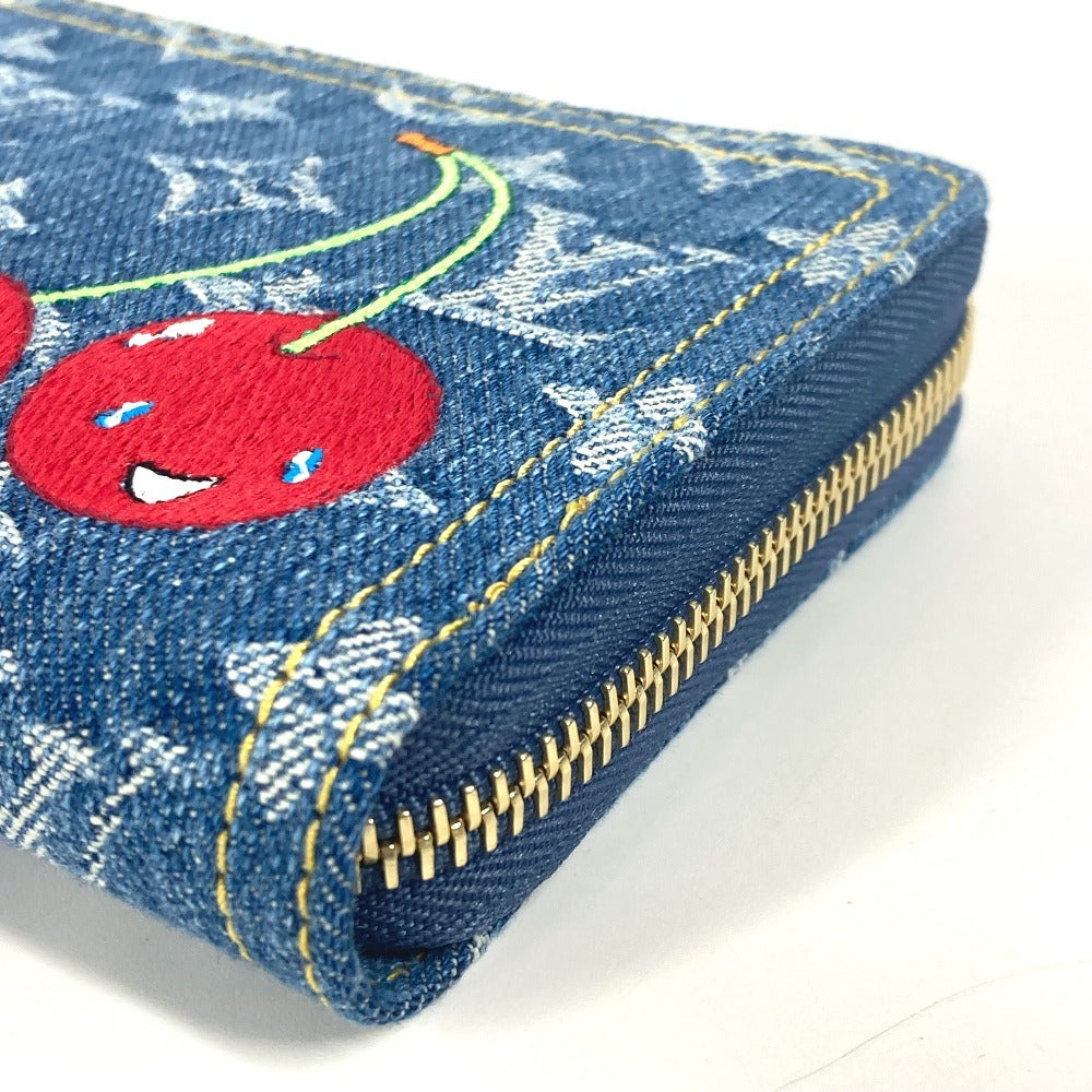 Louis Vuitton Long Purse M23161 Cherry Takashi Monogram Denim Blue Wallet Case 40
