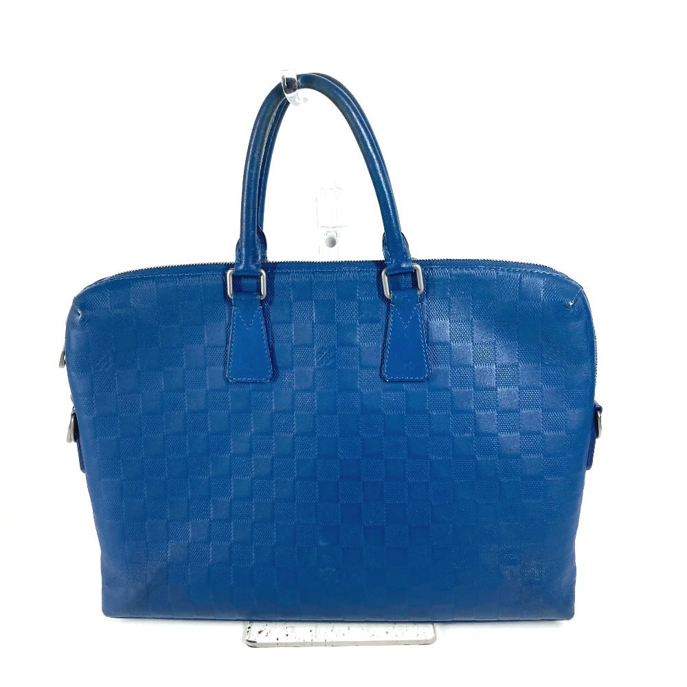 Louis Vuitton Business N41328 Damier Anfini Damier Leather Blue Handbag
