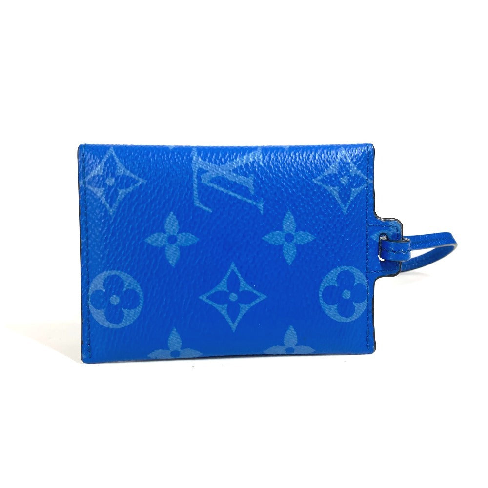 Louis Vuitton Coin M83154 Taiga Taigalama Porto Monogram Leather Canvas Blue Handbag