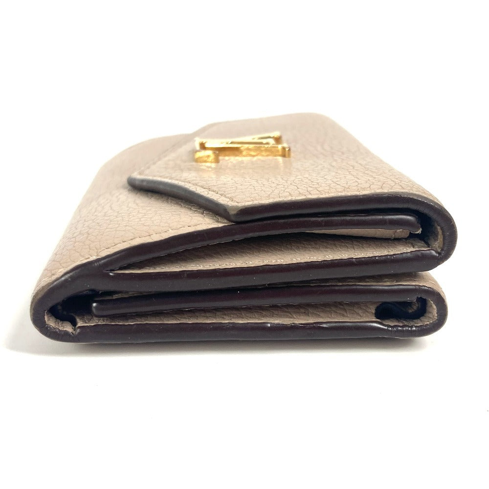 Louis Vuitton Trifold M69340 Portefeuille Rockmini Leather Calf Beige Logo Wallet Case