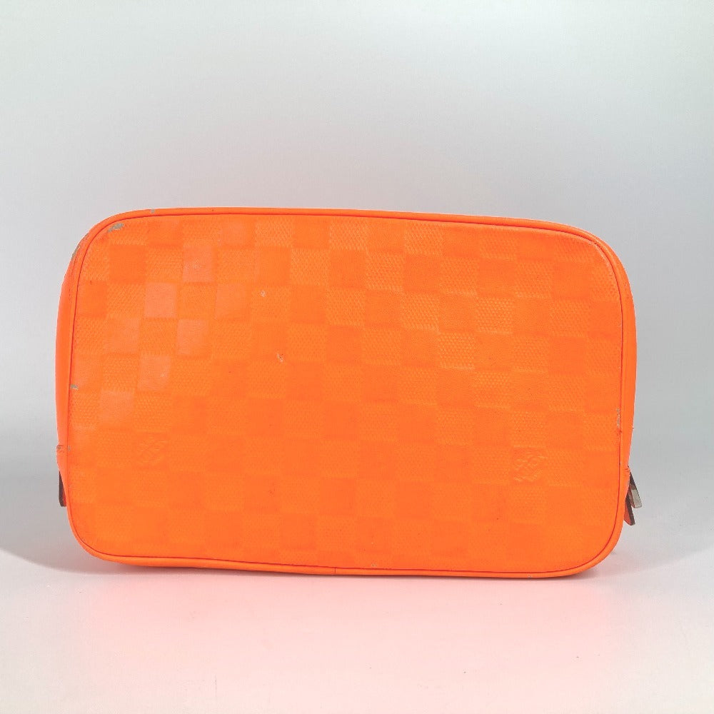Louis Vuitton Pouch N23348 Damier Anfini Damier Leather Orange Handbag
