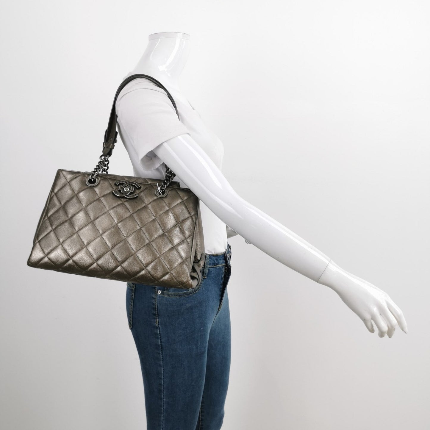 Chanel Portobello ChainTote Bronze Silver Tote Bag