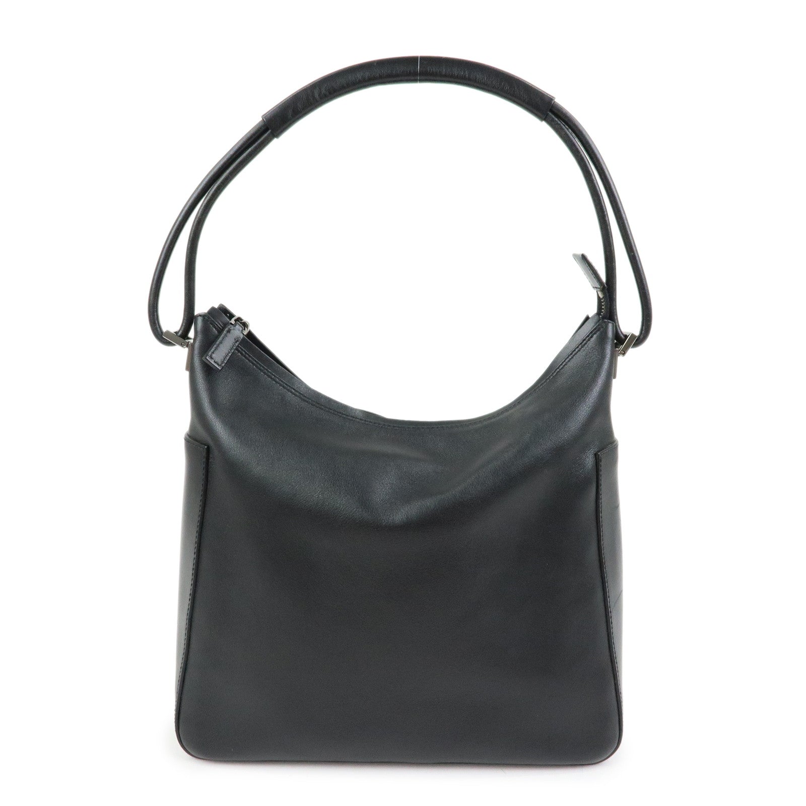 GUCCI Leather Shoulder Bag Hand Bag Black 001?3766