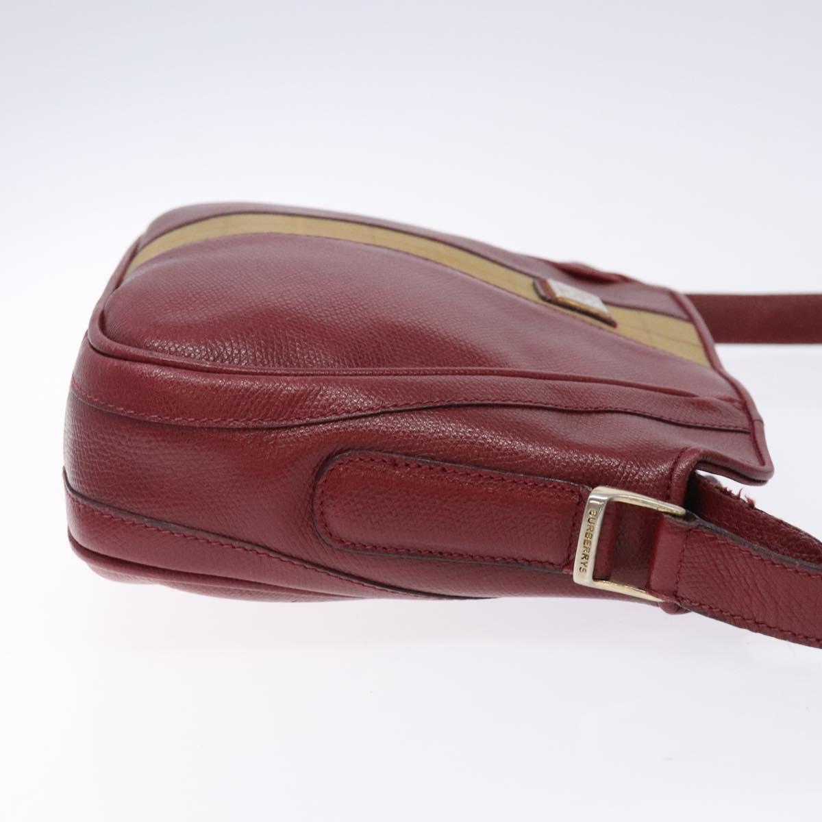 Burberry Shoulder Bag Leather Red