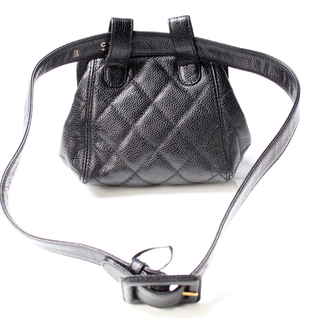 Chanel Kisslock Bum Caviar Handbag