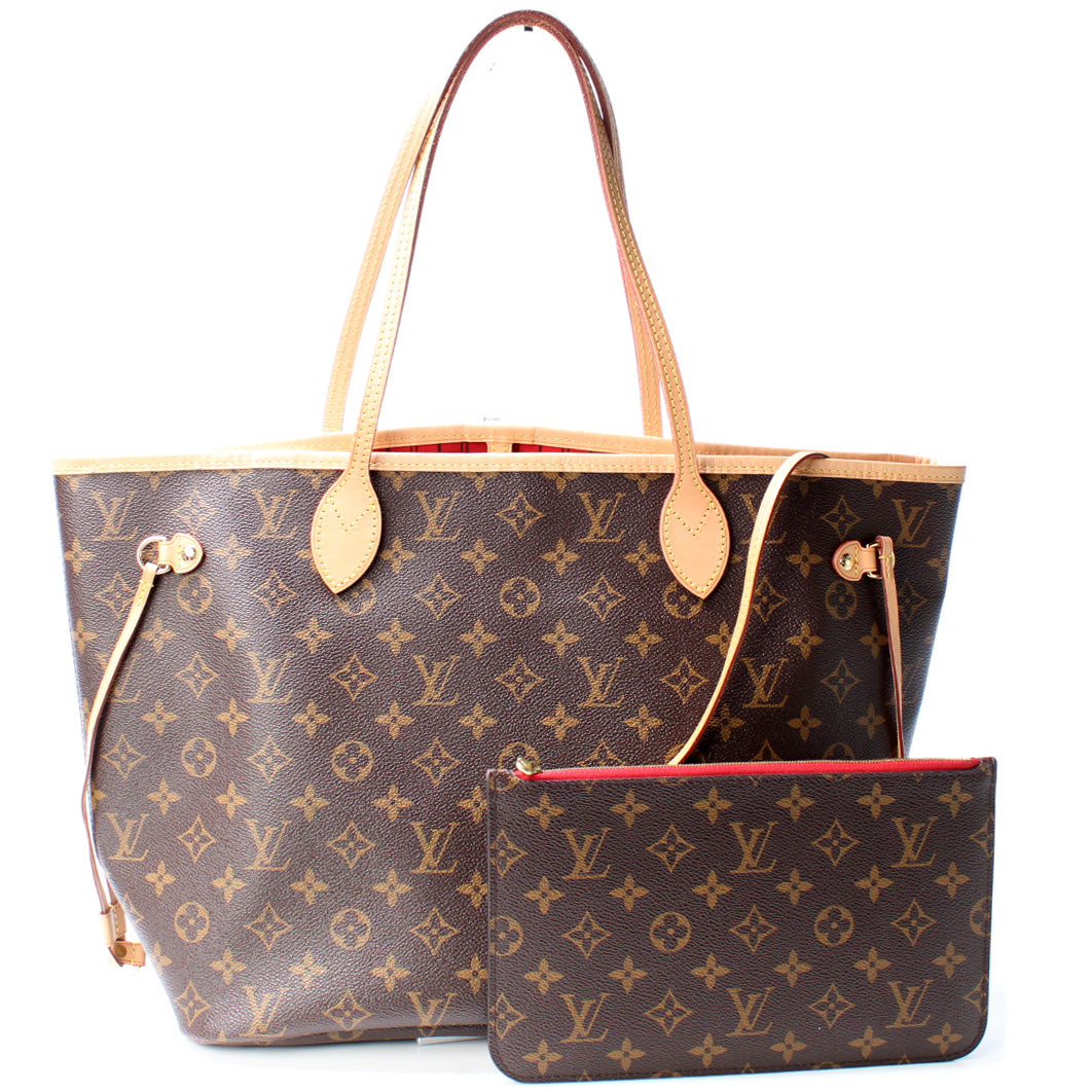 Louis Vuitton Neverfull MM W Pochette Monogram Tote Bag