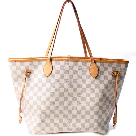 Louis Vuitton Neverfull MM Azur Damier Tote Bag