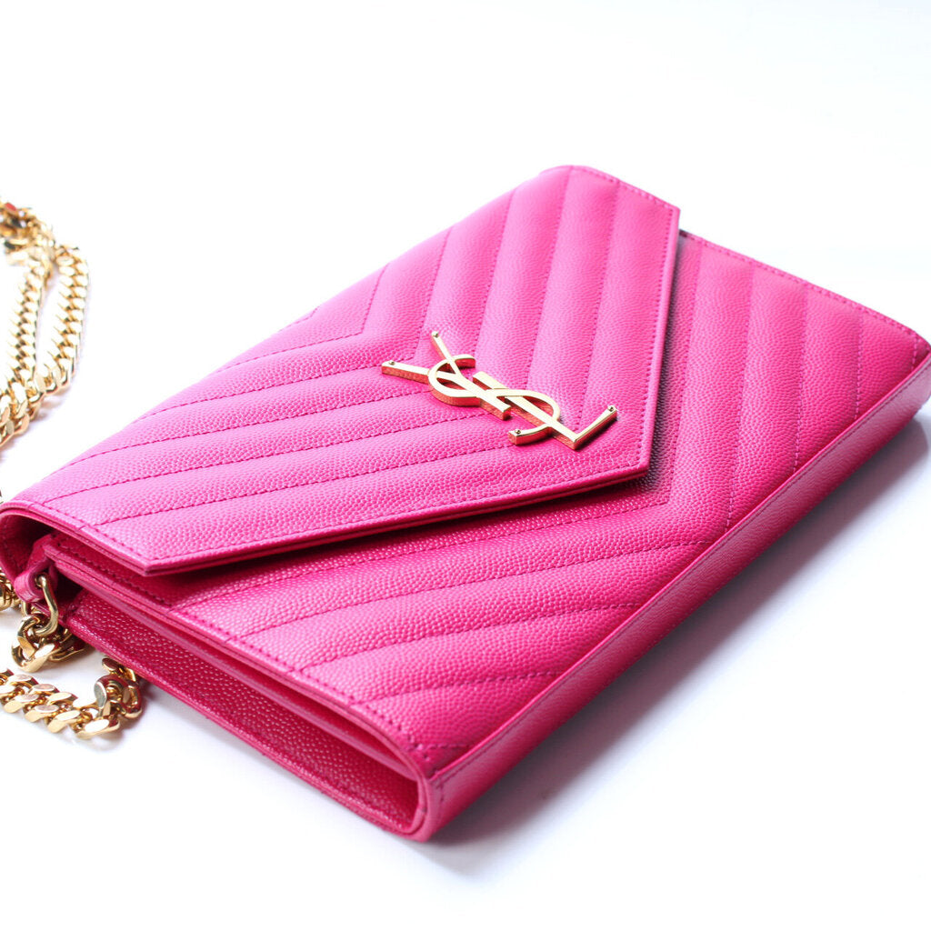 YSL Saint Laurent Grain De Wallet Bag Chain Travel Bag De Chain Wallet