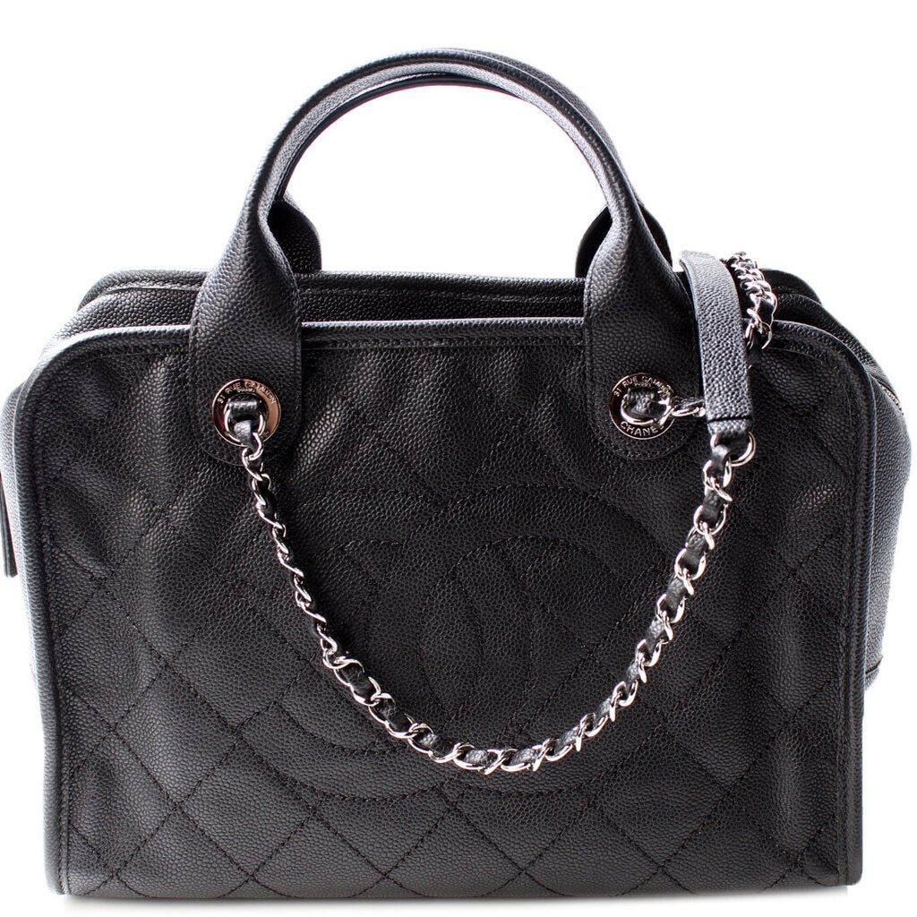 Chanel Deauville Bowling Caviar Handbag