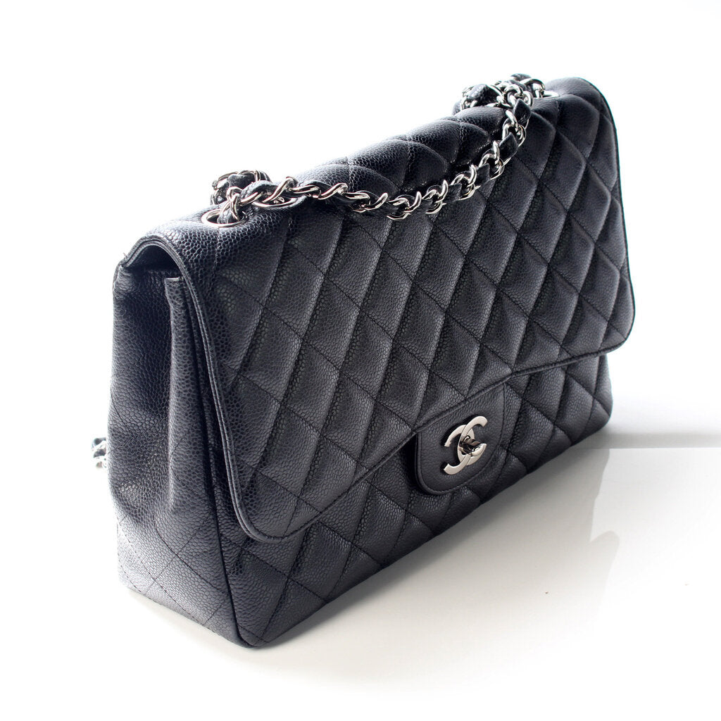 Chanel Classic Flap Jumbo Caviar Handbag