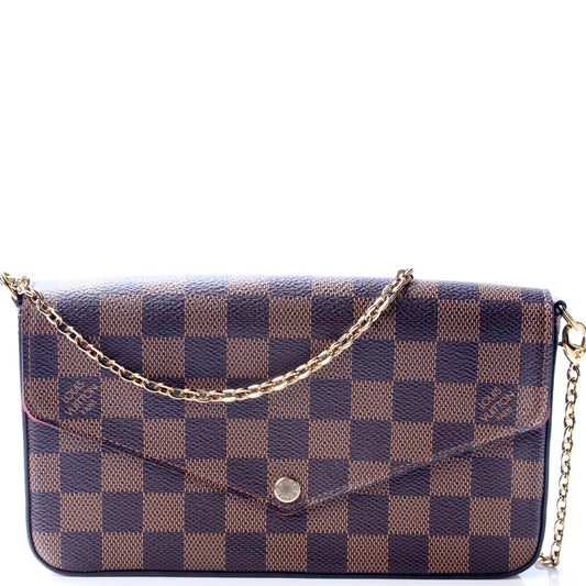 Louis Vuitton Pochette Felicie Ebene Damier Clutch Bag