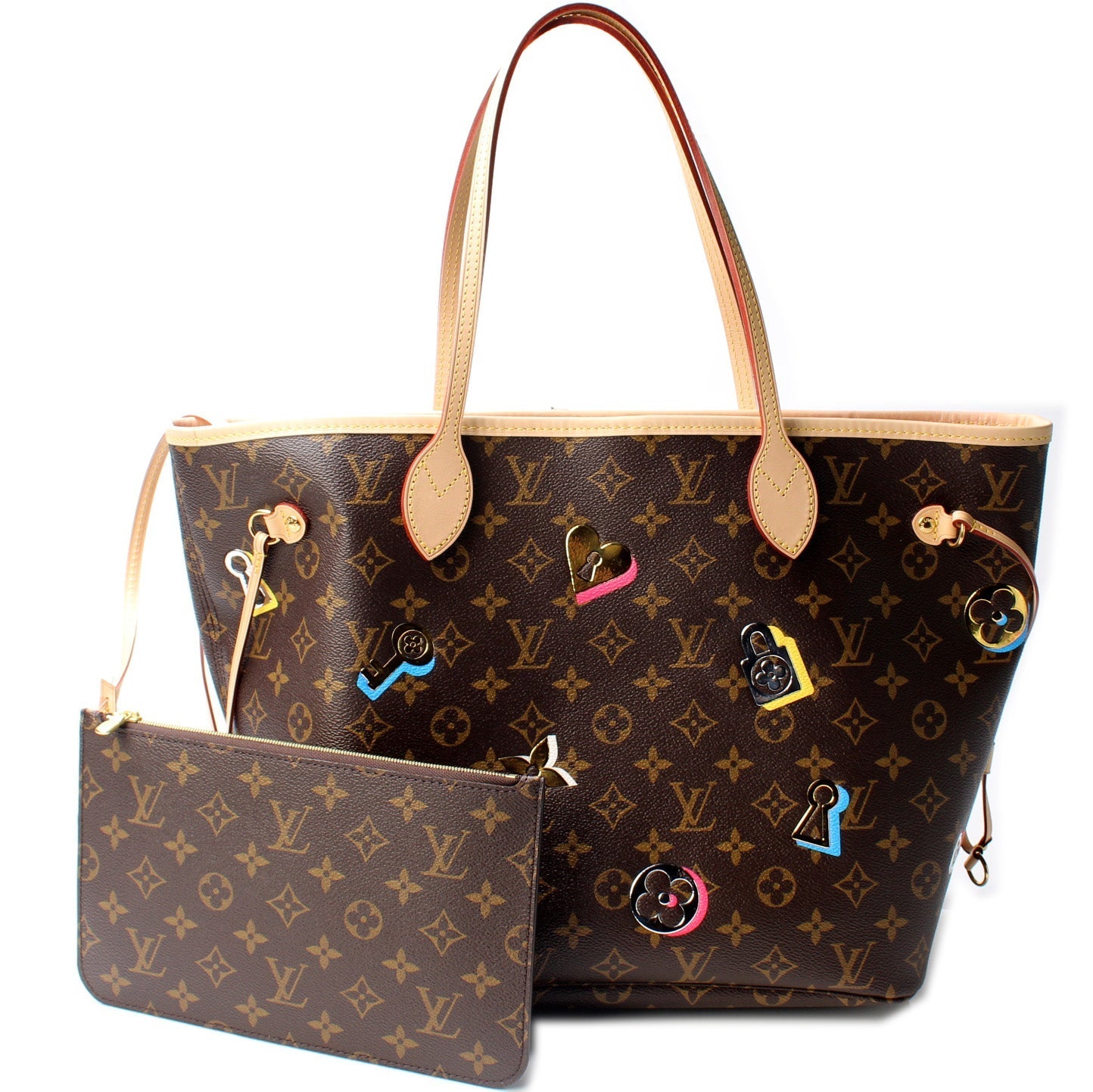 Louis Vuitton Neverfull MM Lovelock W Wallet Case