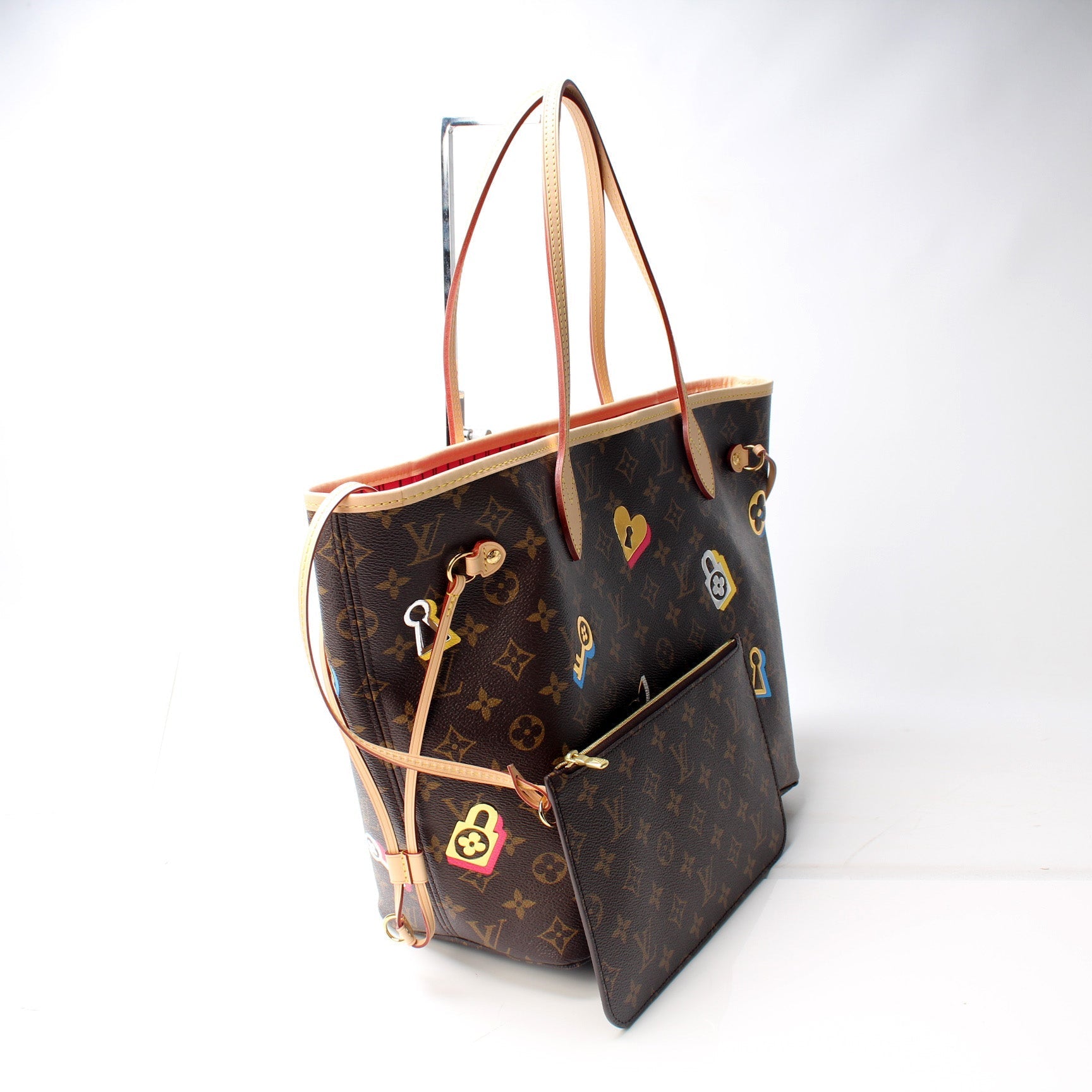 Louis Vuitton Neverfull MM Lovelock W Wallet Case