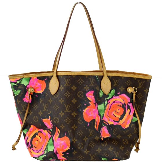 Louis Vuitton Neverfull MM Roses Monogram Tote Bag Monogram Roses