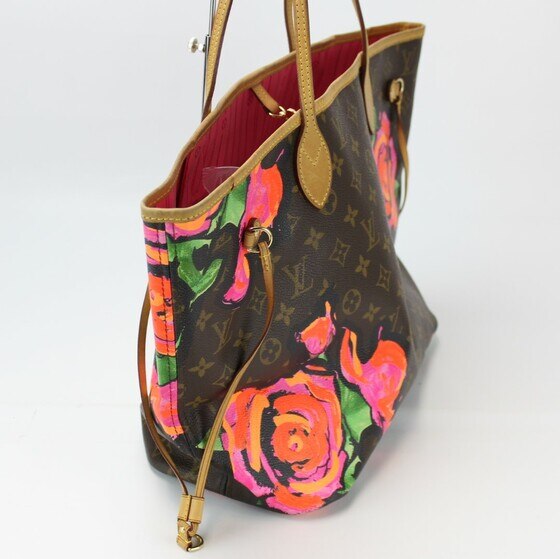 Louis Vuitton Neverfull MM Roses Monogram Tote Bag Monogram Roses