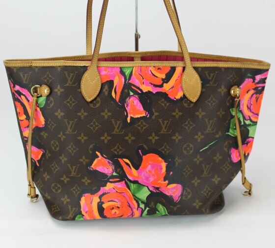 Louis Vuitton Neverfull MM Roses Monogram Tote Bag Monogram Roses