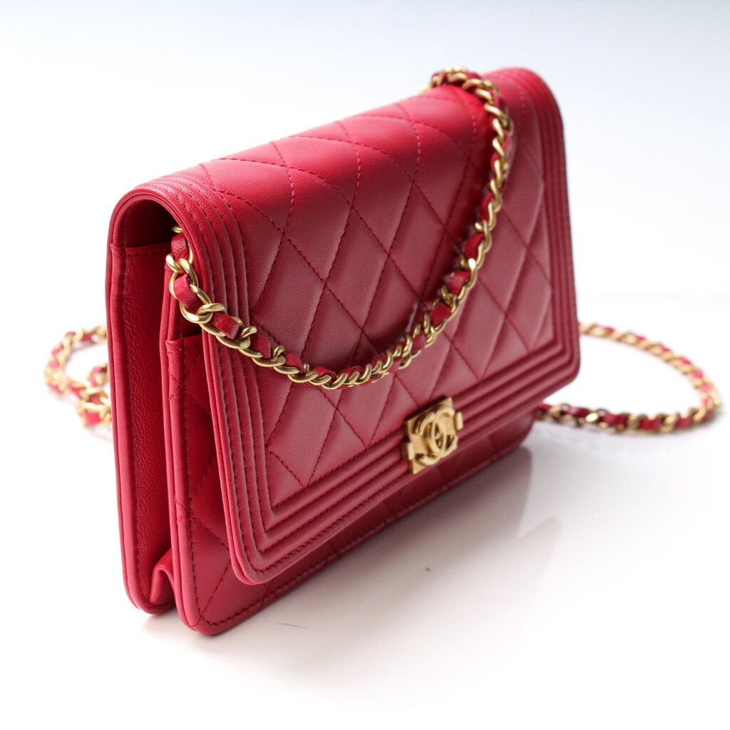 Chanel WOC Boy Lambskin Clutch Bag