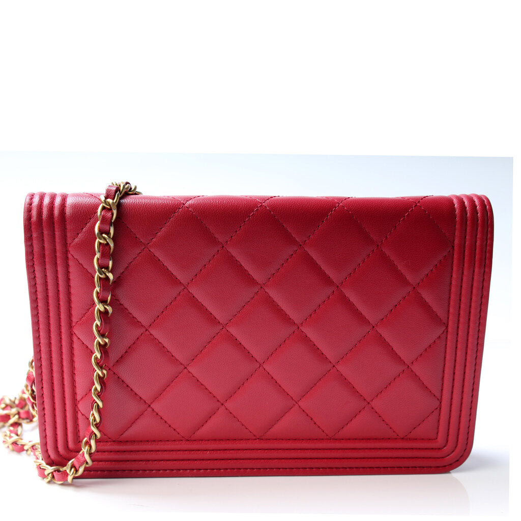 Chanel WOC Boy Lambskin Clutch Bag