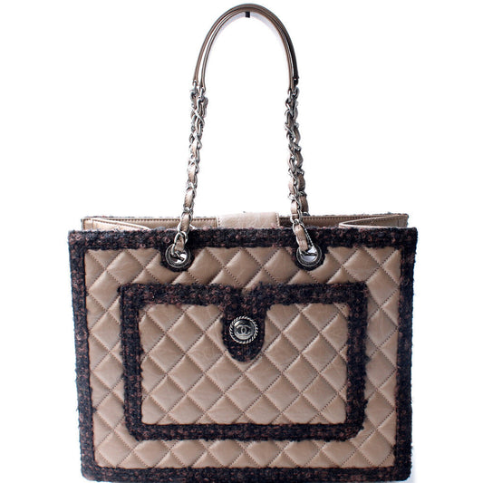 Chanel Tweed Trim Shopping 20 Mil Tote Bag
