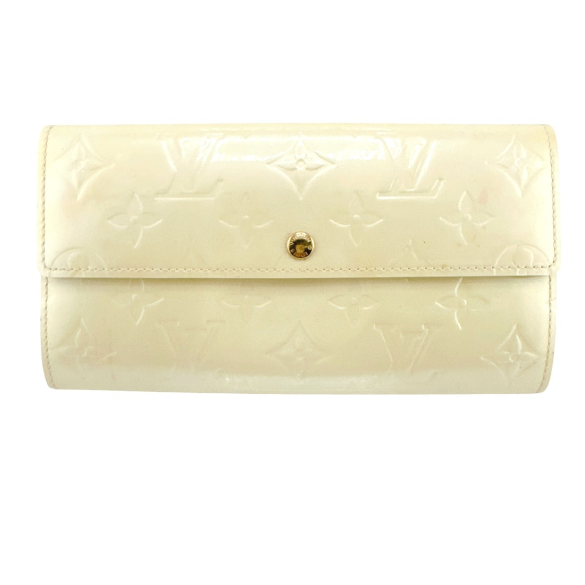 Louis Vuitton Long Purse M91382 Vernis Monogram White Cream Wallet Case