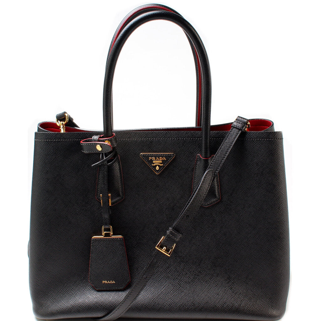 Prada Saffiano Cuir Double Bag Large Travel Bag Large Bag