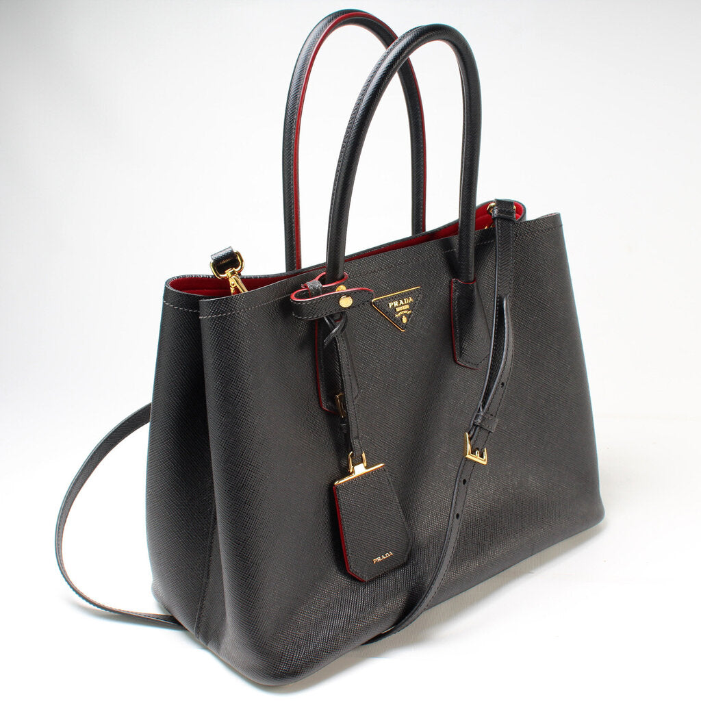 Prada Saffiano Cuir Double Bag Large Travel Bag Large Bag