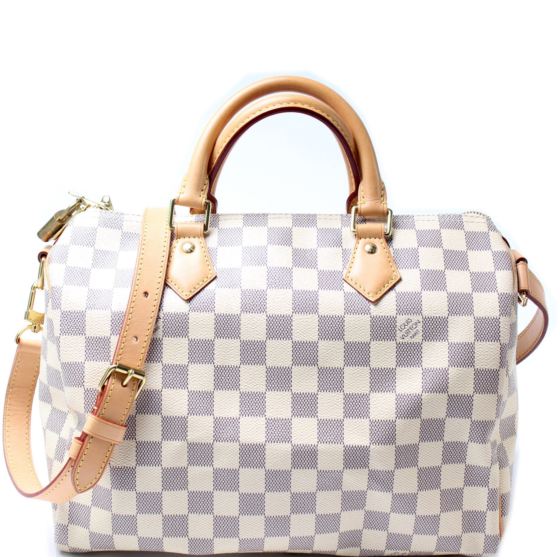Louis Vuitton Speedy 30 Bandouliere Azur Damier Handbag Azur 5