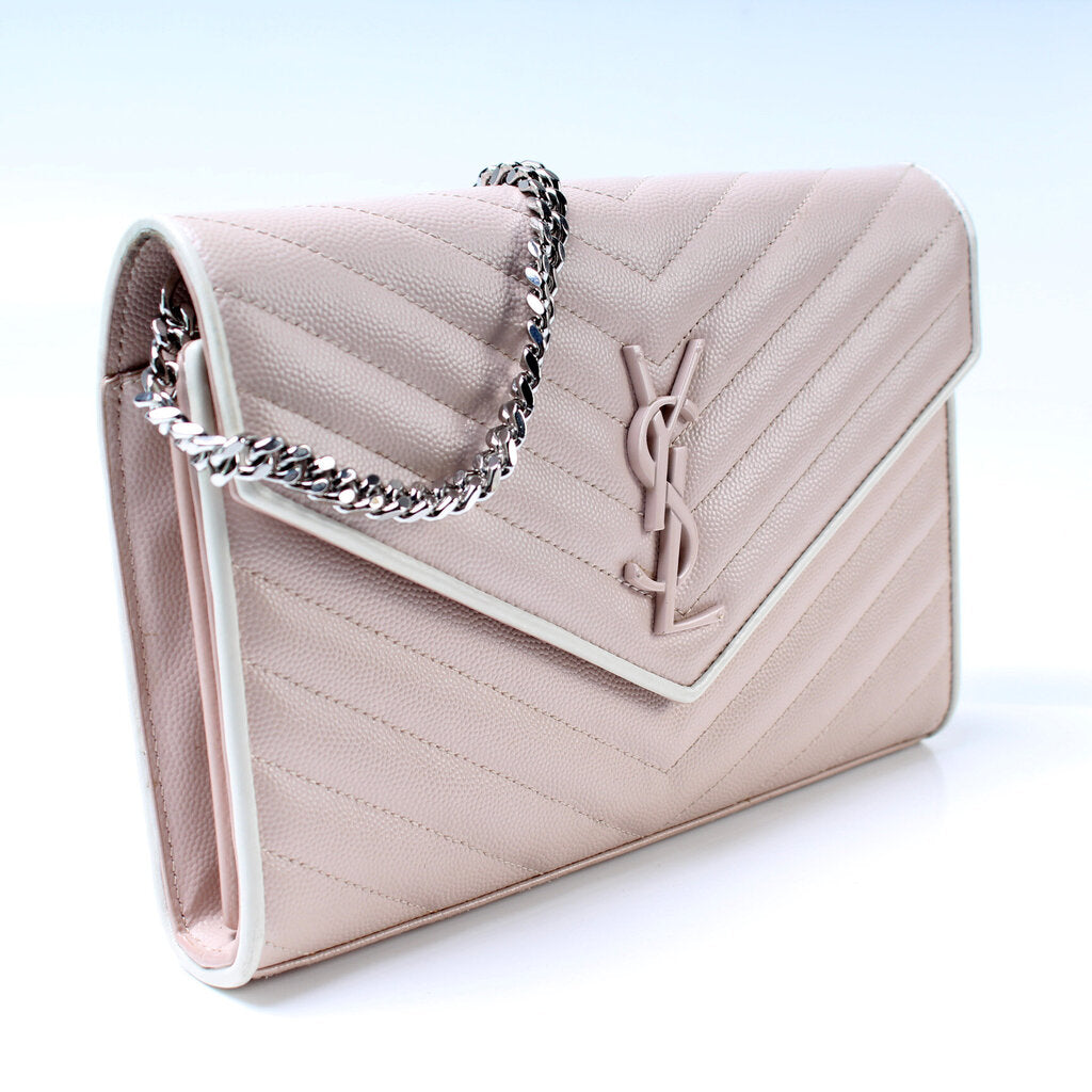 YSL Saint Laurent Grain De Poudre Wallet Bag Chain Travel Bag