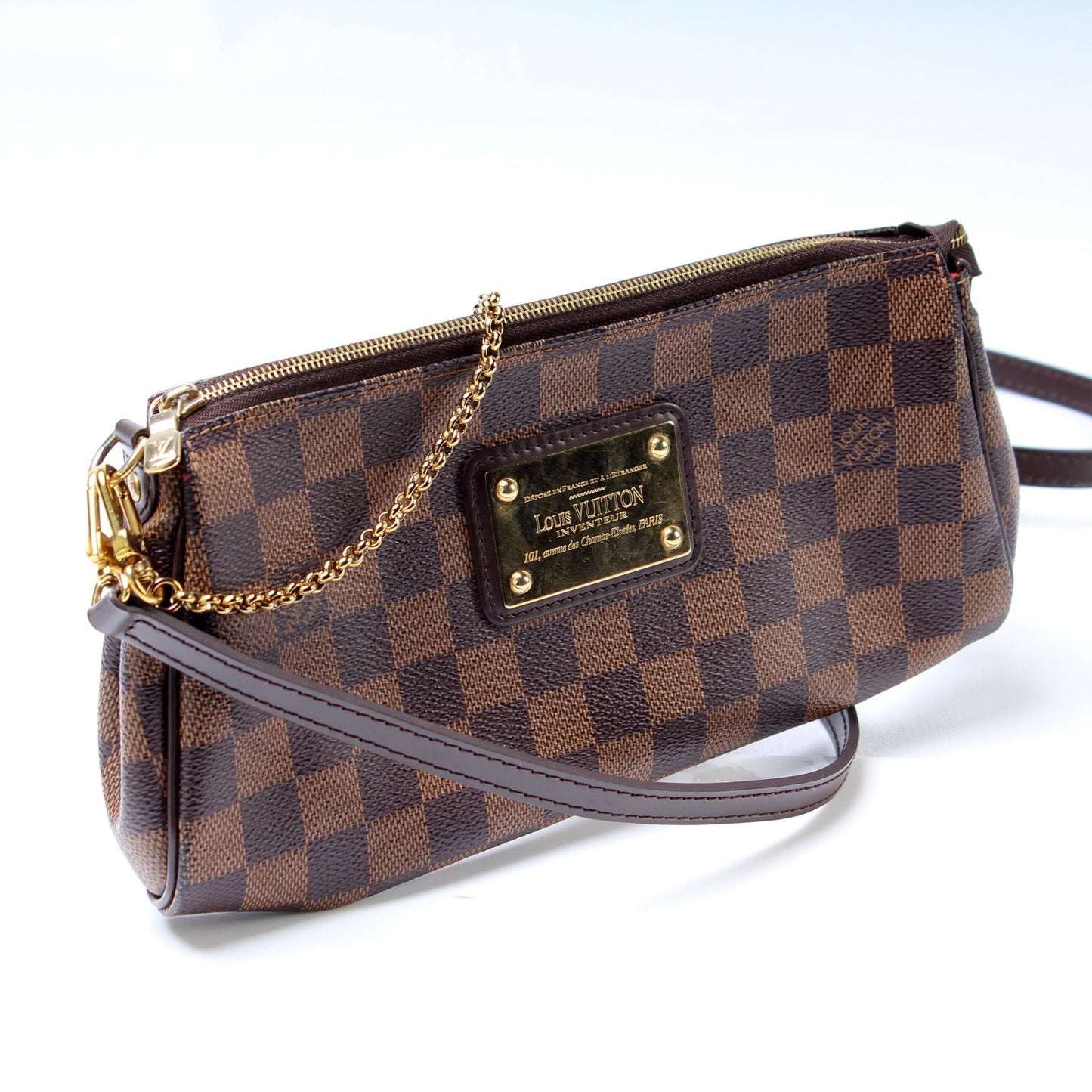 Louis Vuitton Eva Ebene Damier Clutch Bag