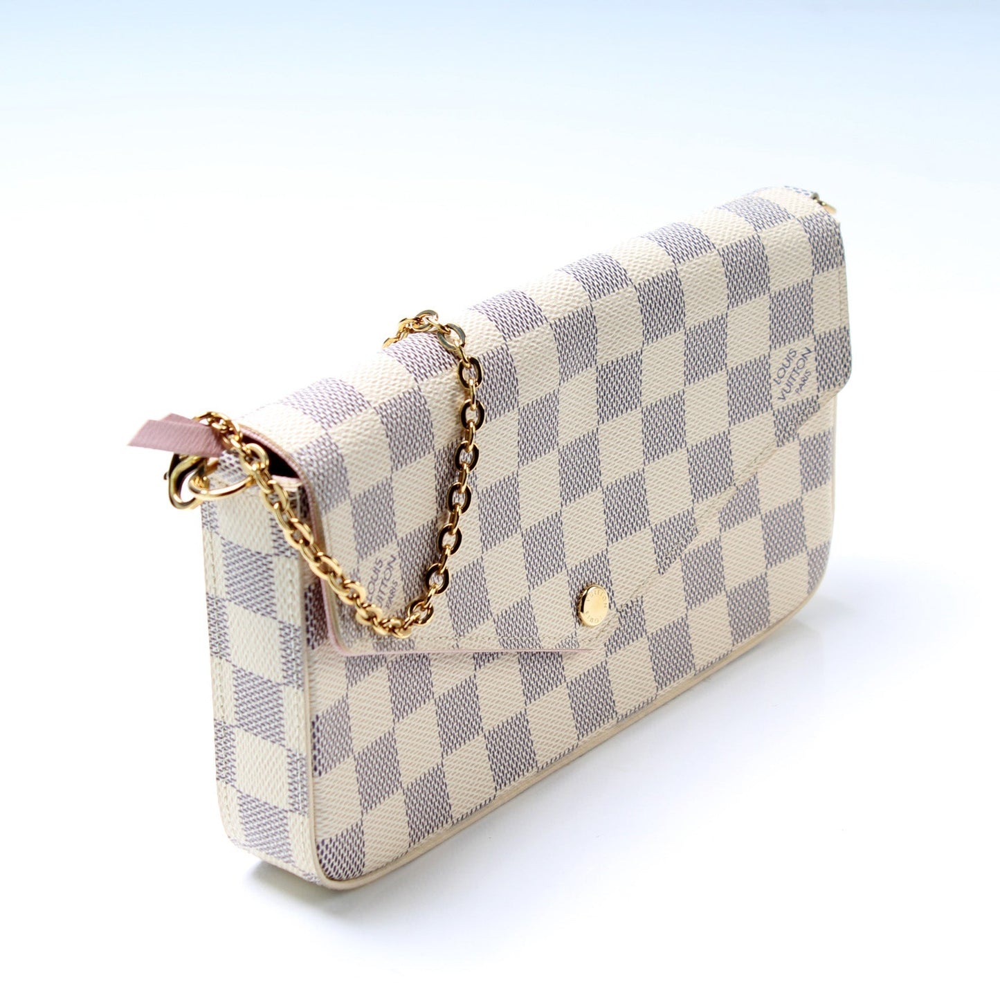 Louis Vuitton Pochette Felicie Azur Damier Clutch Bag