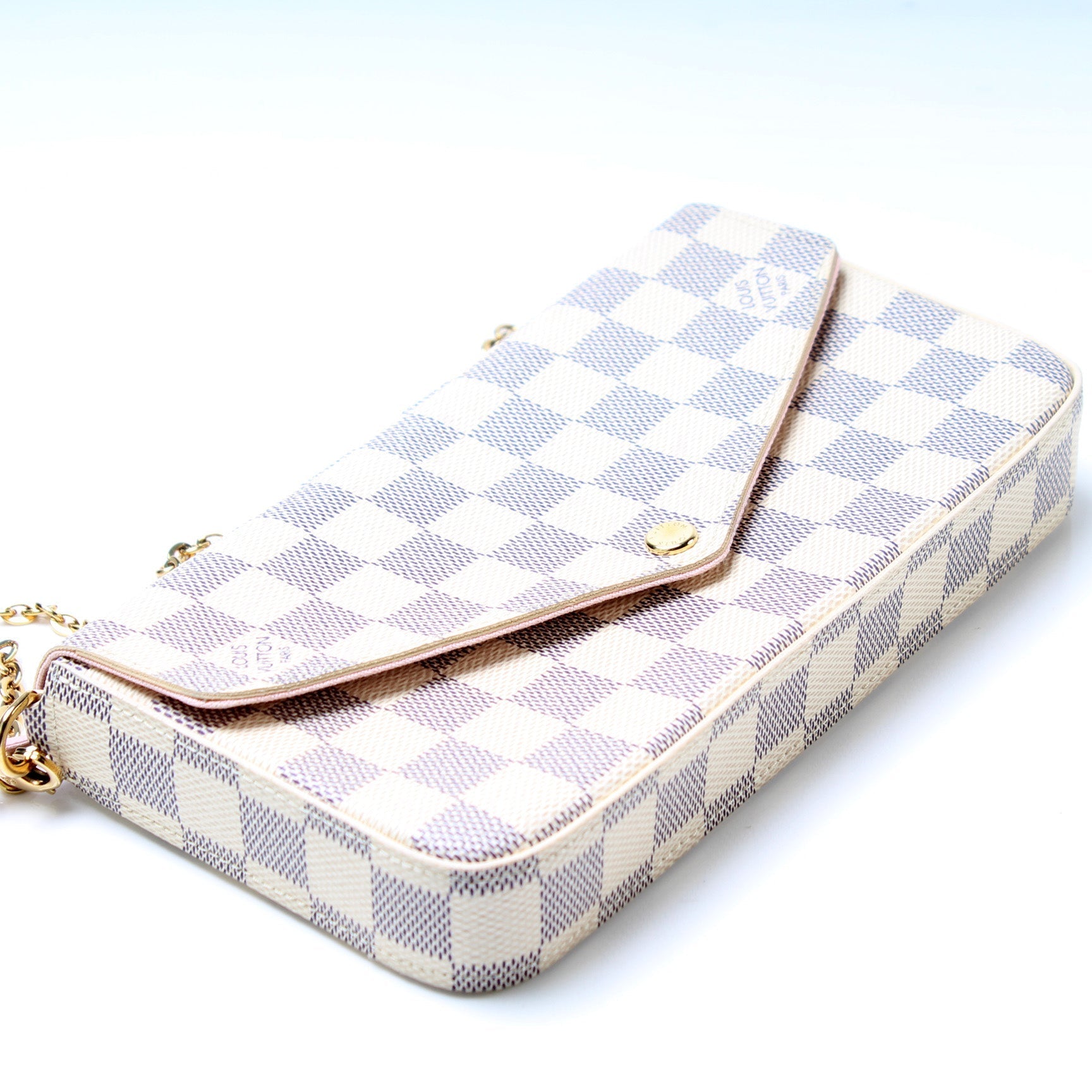 Louis Vuitton Pochette Felicie Azur Damier Clutch Bag
