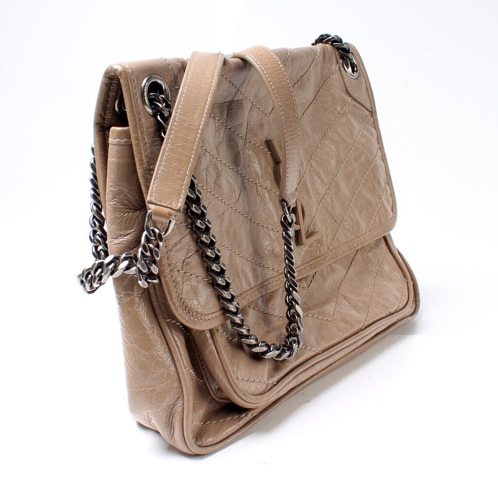 YSL Saint Laurent Niki Crinkle Bag Leather Medium Travel Bag Medium Crinkle Leather