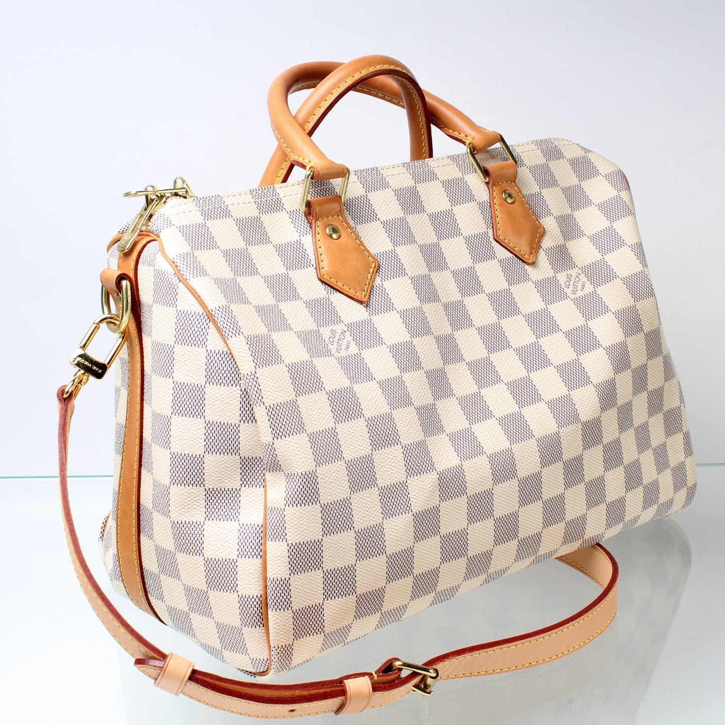 Louis Vuitton Speedy 30 Bandouliere Azur Damier Handbag Azur 7