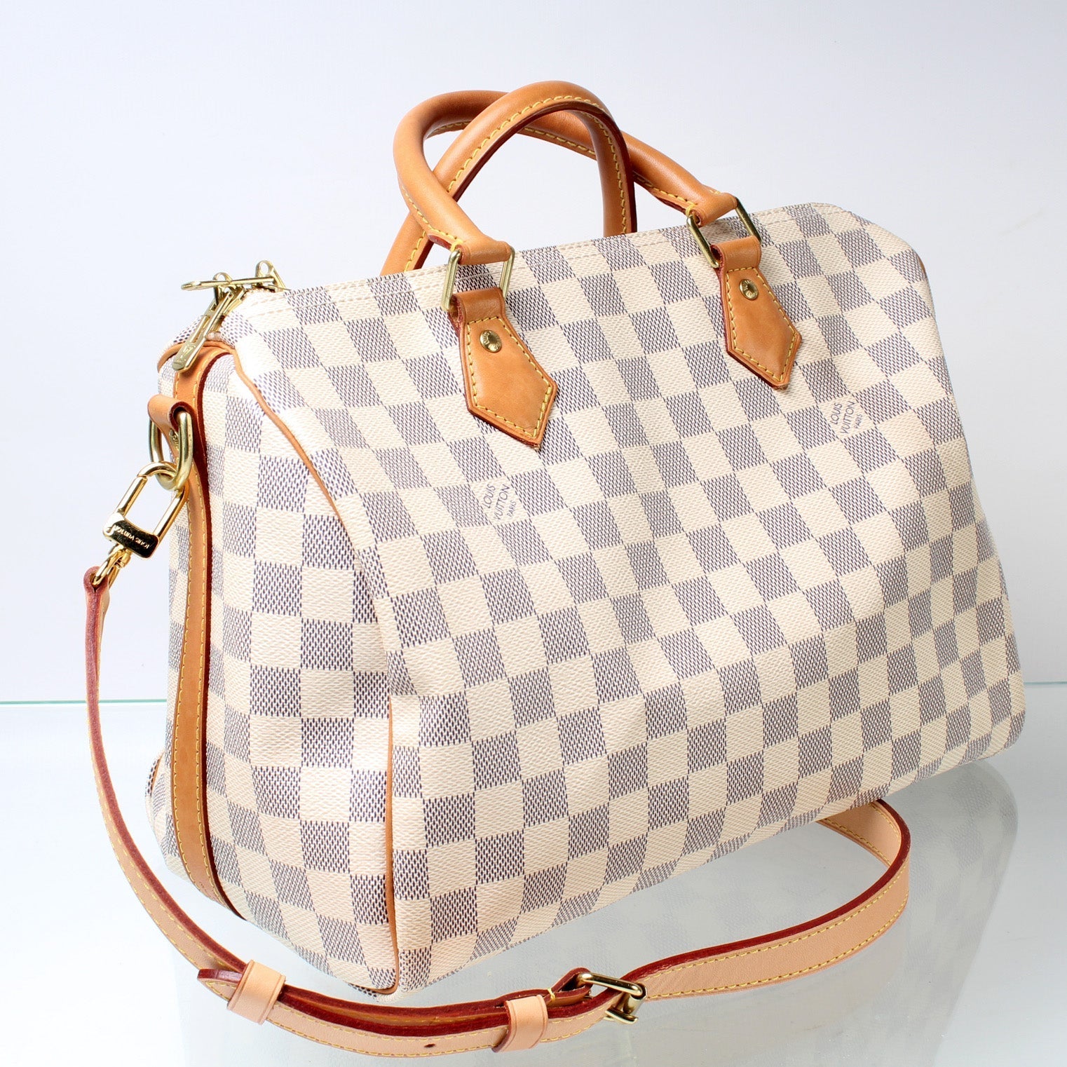 Louis Vuitton Speedy 30 Bandouliere Azur Damier Handbag Azur 7