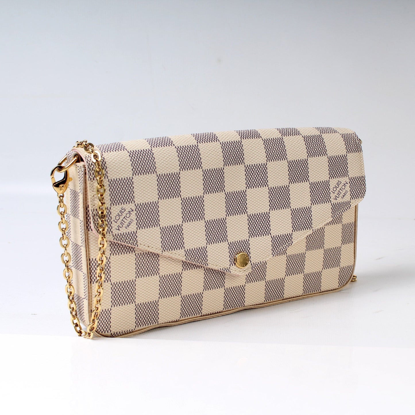 Louis Vuitton Pochette Felicie Azur Damier Clutch Bag Azur 9