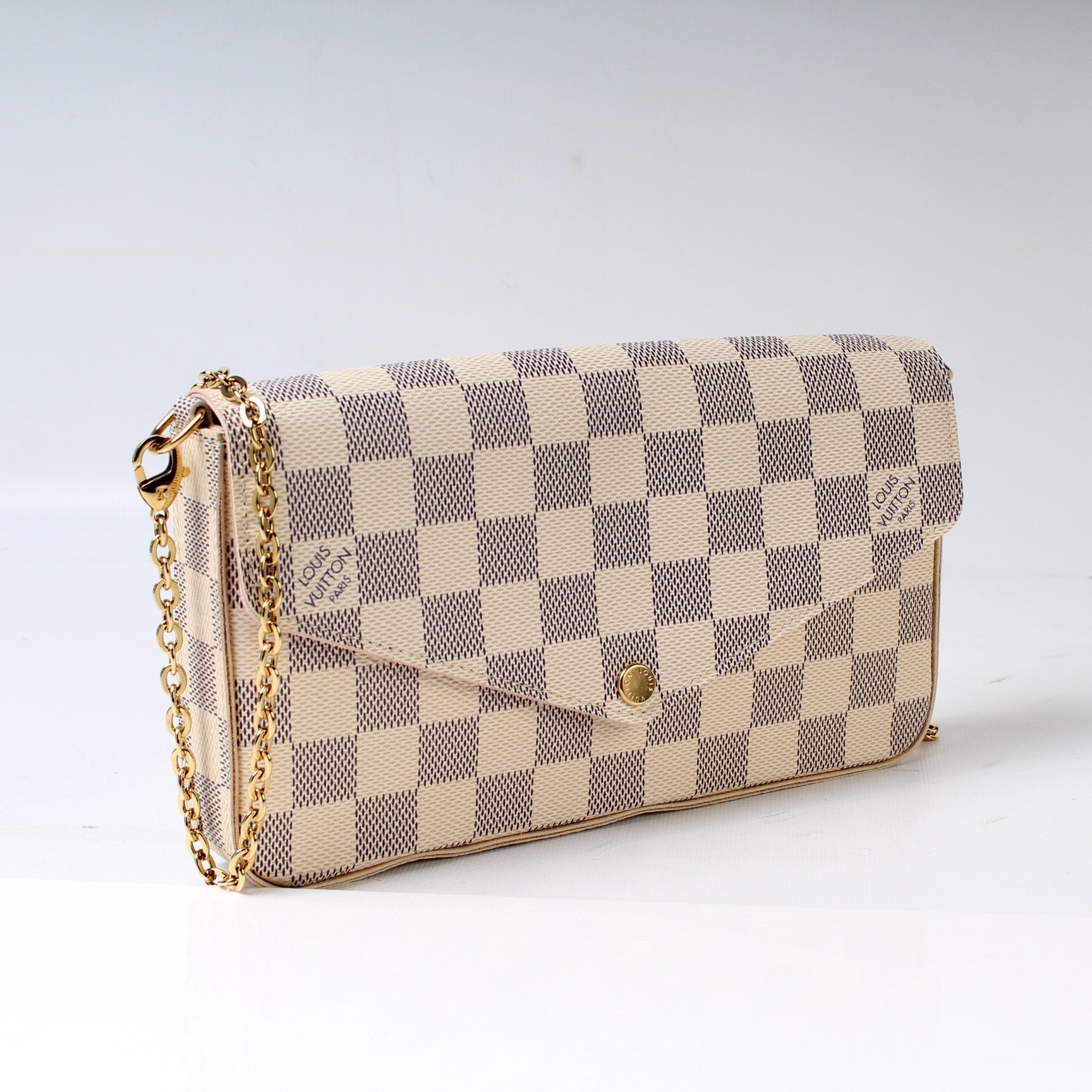 Louis Vuitton Pochette Felicie Azur Damier Clutch Bag Azur 9