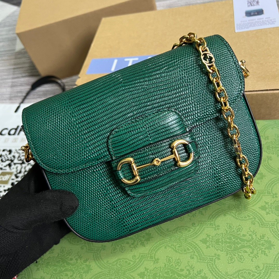 gg Horsebit Lizard , ’s Green Mini Bag