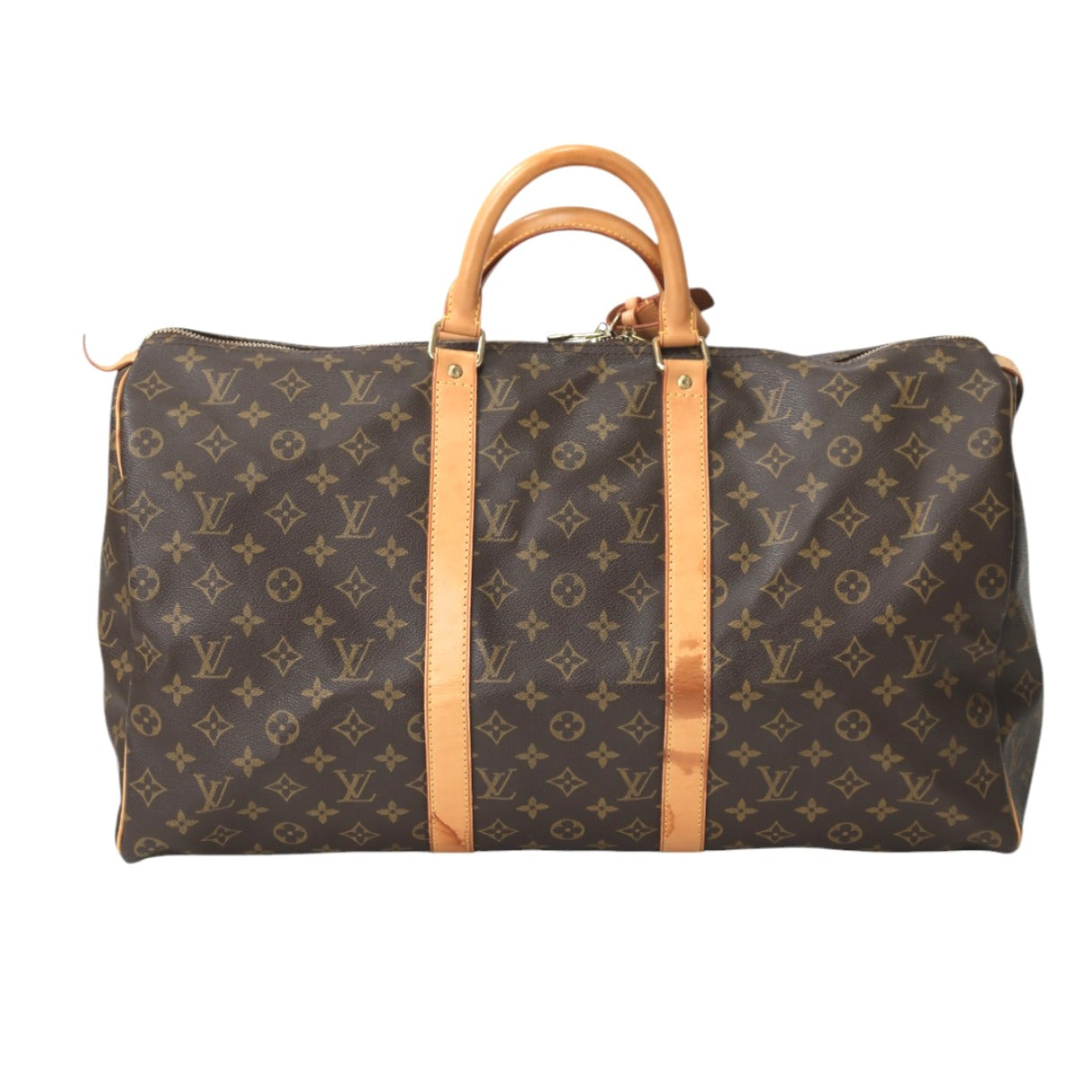 Louis Vuitton Boston Duffel M41426 Discontinued Keepall Monogram Canvas Brown Travel Bag