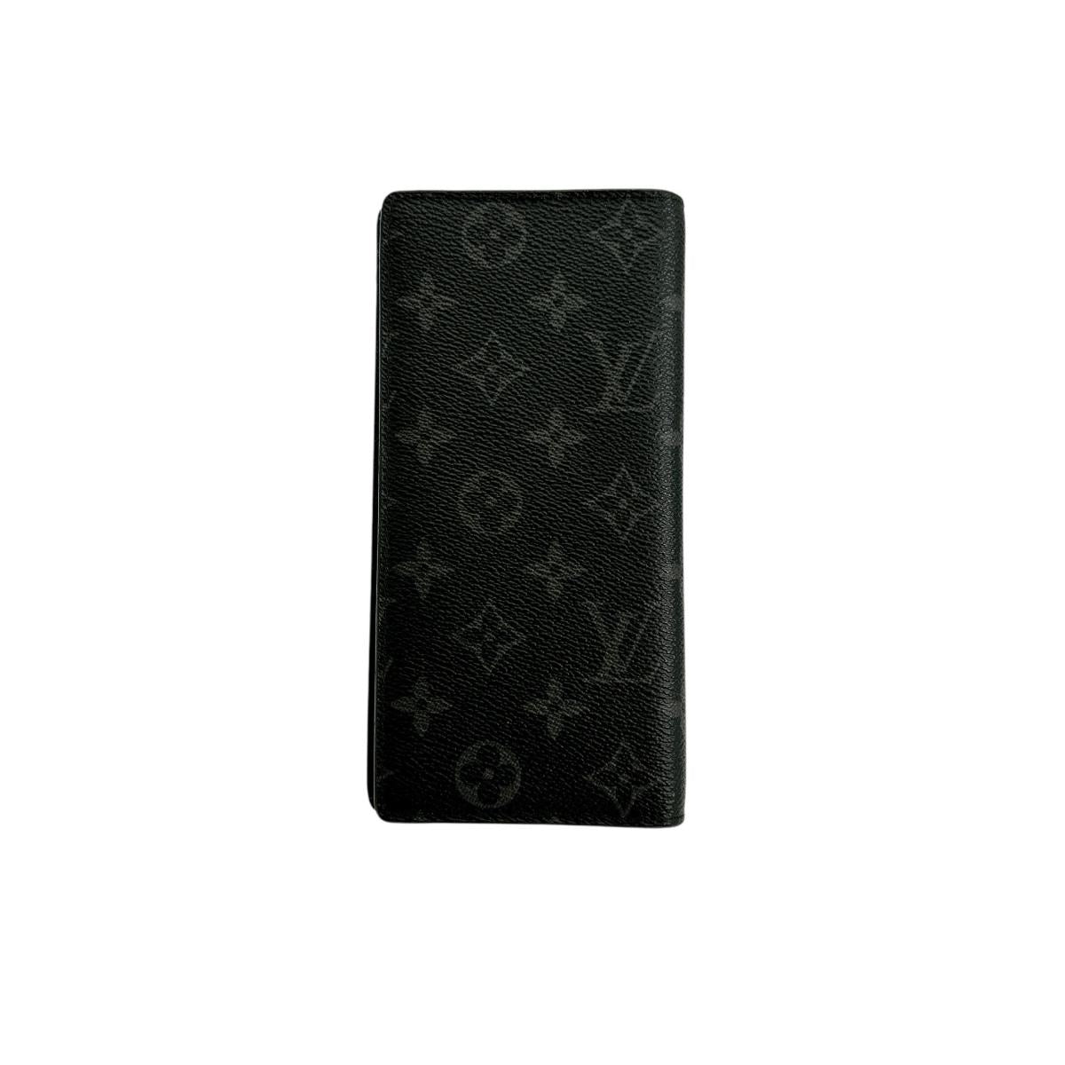 Louis Vuitton Long Purse M61697 x Bifold Monogram Canvas Black Gray Wallet Case