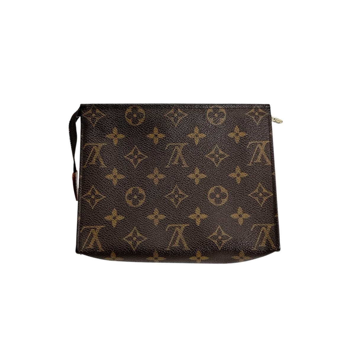 Louis Vuitton Pouch M47544 Pochette Toilette 19 Monogram Canvas Brown Clutch Bag