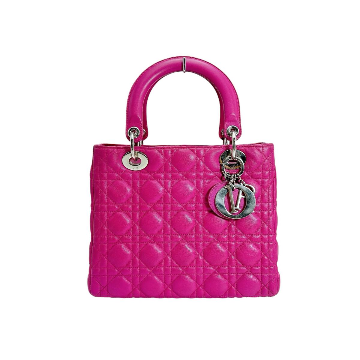 Dior Handbag Lambskin Lambskin Way Handbag Canage Pink Travel Bag