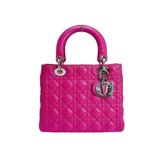 Dior Handbag Lambskin Lambskin Way Handbag Canage Pink Travel Bag
