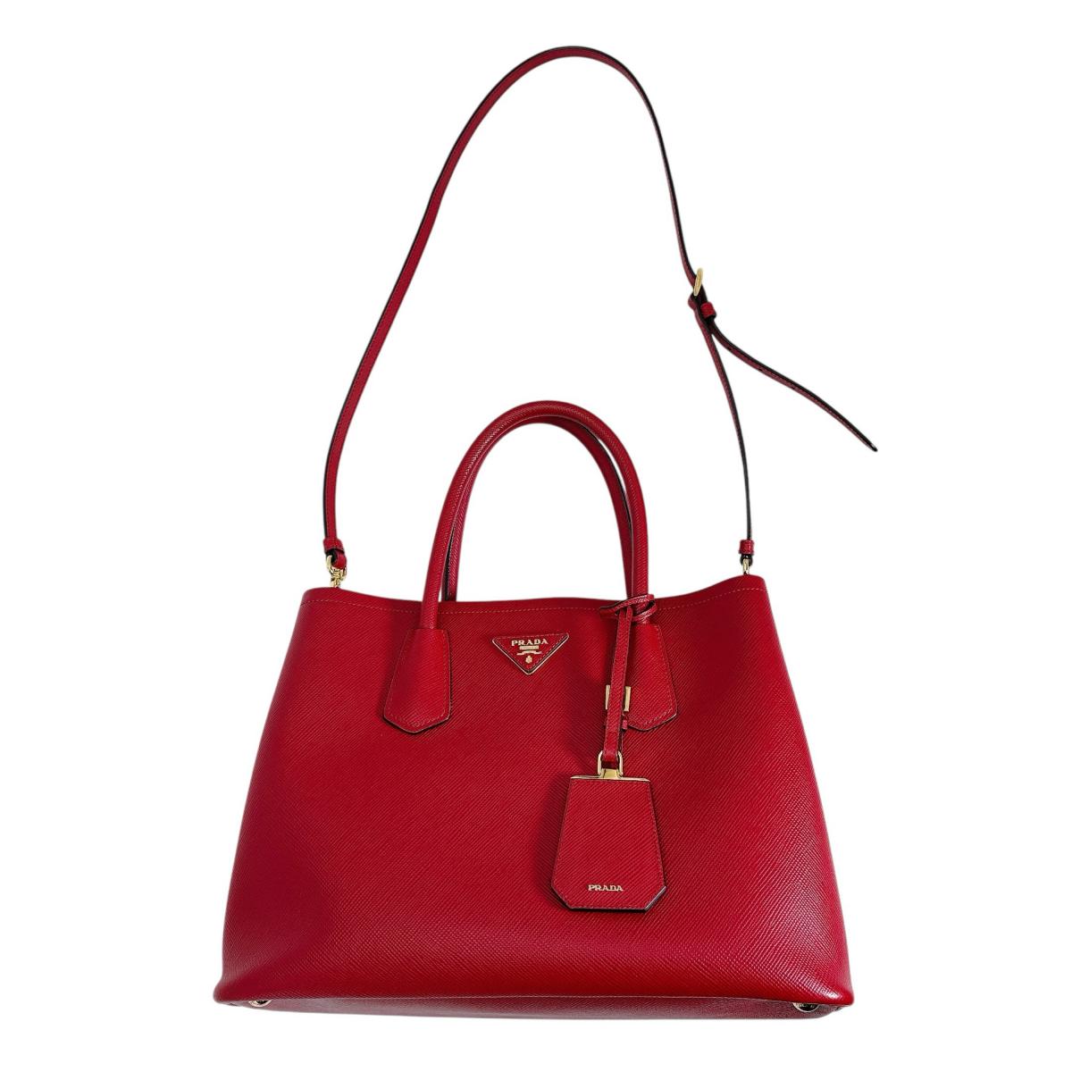 Cowhide Safiano Way Bag Red Travel Bag
