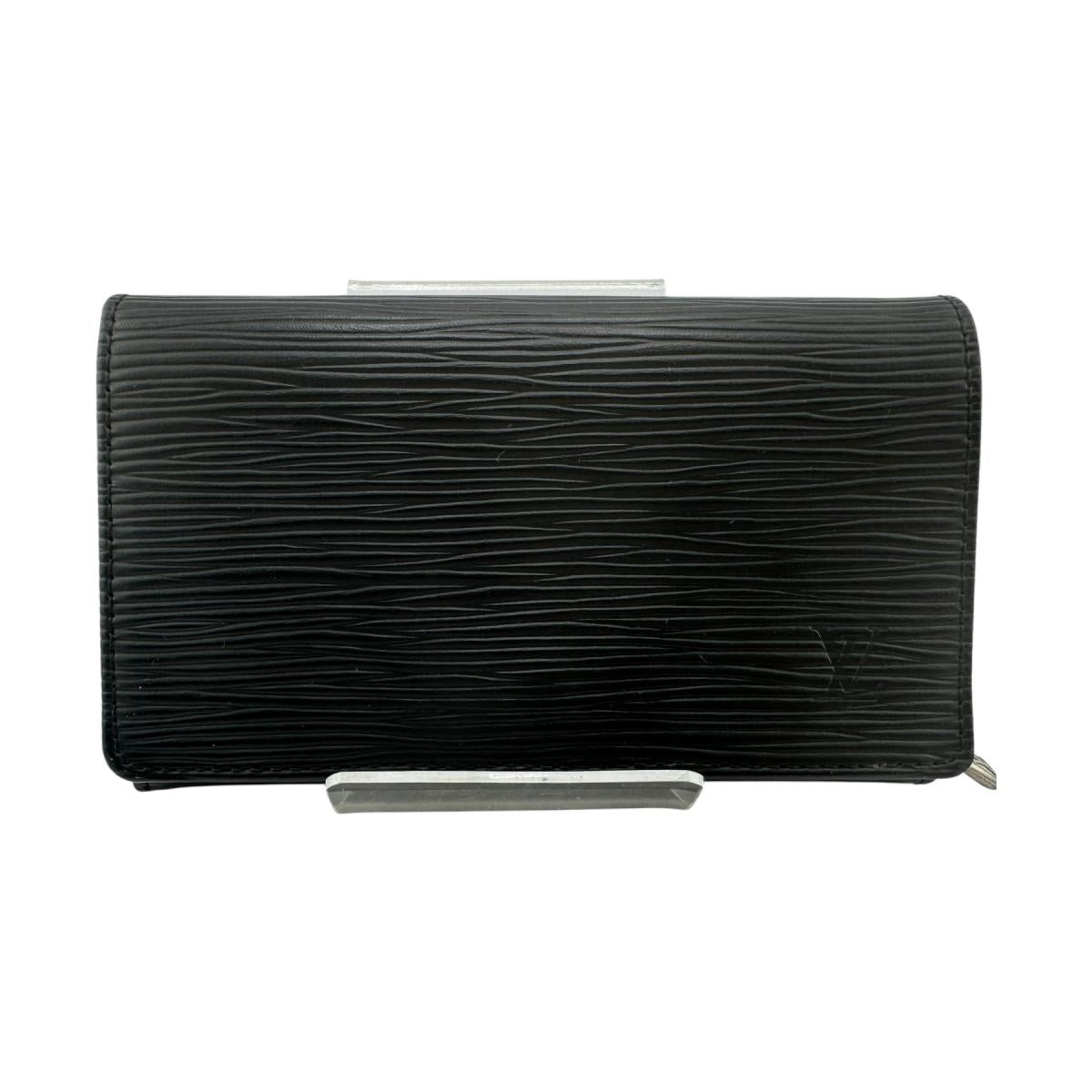 Louis Vuitton Bifold M63972 Epi Portefeuille Leather Black Wallet Case