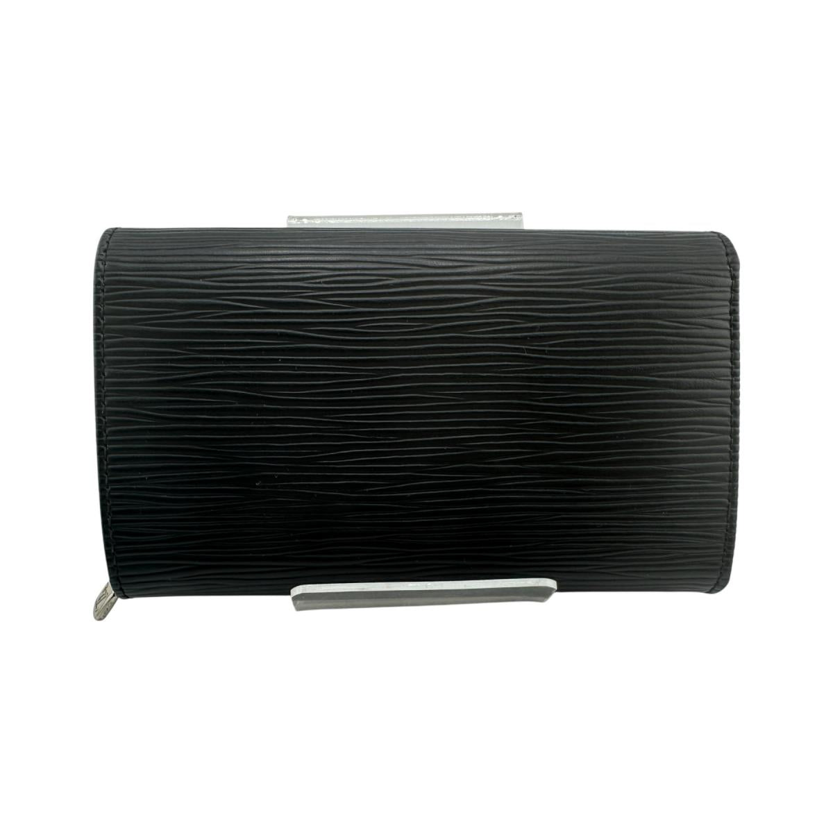 Louis Vuitton Bifold M63972 Epi Portefeuille Leather Black Wallet Case