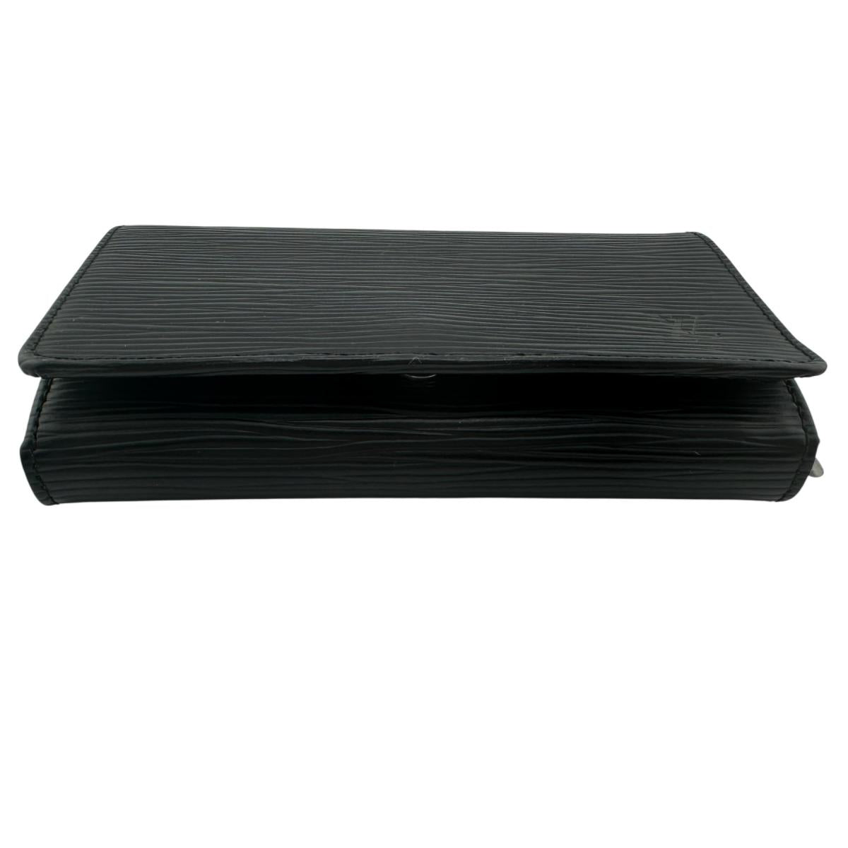 Louis Vuitton Bifold M63972 Epi Portefeuille Leather Black Wallet Case